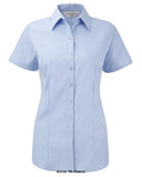 Russell Collection Ladies Short Sleeved Herring bone womens work Shirt - 963F Shirts Polos & T-Shirts Active-Workwear Our 963F Ladies Herringbone shirt is versatile and hard-wearing providing you the ideal combination of style and durability. Tailored fit, Easy care, Long fit. Neat, modern collar, Curved hem. Darts at chest, front and back hem, Narrow Placket, No show through, All the ease and reliability of decoration as with the Russell Europe Oxford Shirts
