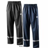 Snickers Workwear Waterproof Rain Trousers (Lightweight) - 8201 Hi Vis Trousers Active-Workwear Beat the rain with Snickers Workwear lightweight waterproof over trousers . For a 100% dry working day, wear these completely waterproof, PU-coated rain trousers with welded seams. Made of smooth and stretchy fabric for superior comfort. Conforms to EN 343.  Superior waterproof technology conforms to EN 343 