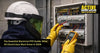 Electrical PPE worn by electrician testing a consumer unit