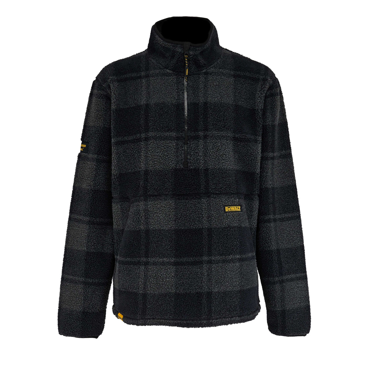 DeWalt 1/4 Zip Check Printed Sherpa Fleece-Deansway