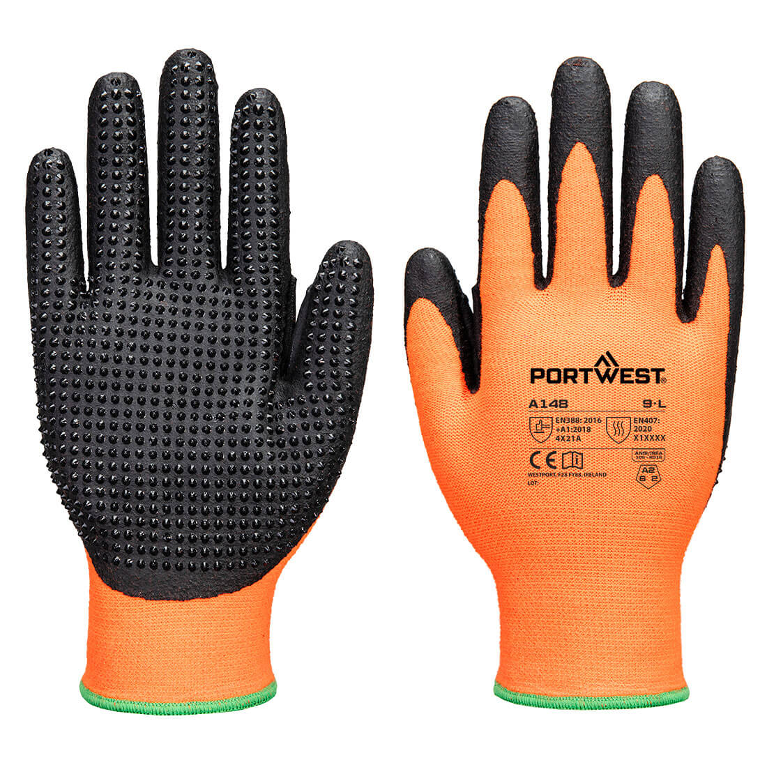 Portwest Grip 13 Nitrile High Dotted Handling Glove-A148 (12pr)