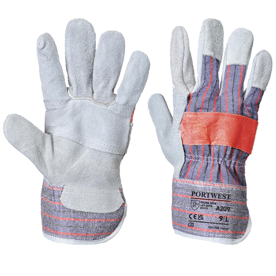 Portwest Leather Rigger 300 Cow Split Palm Bar Glove-A209