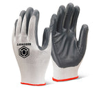 Beeswift nitrile coated polyester safety work gloves grey - ec7n