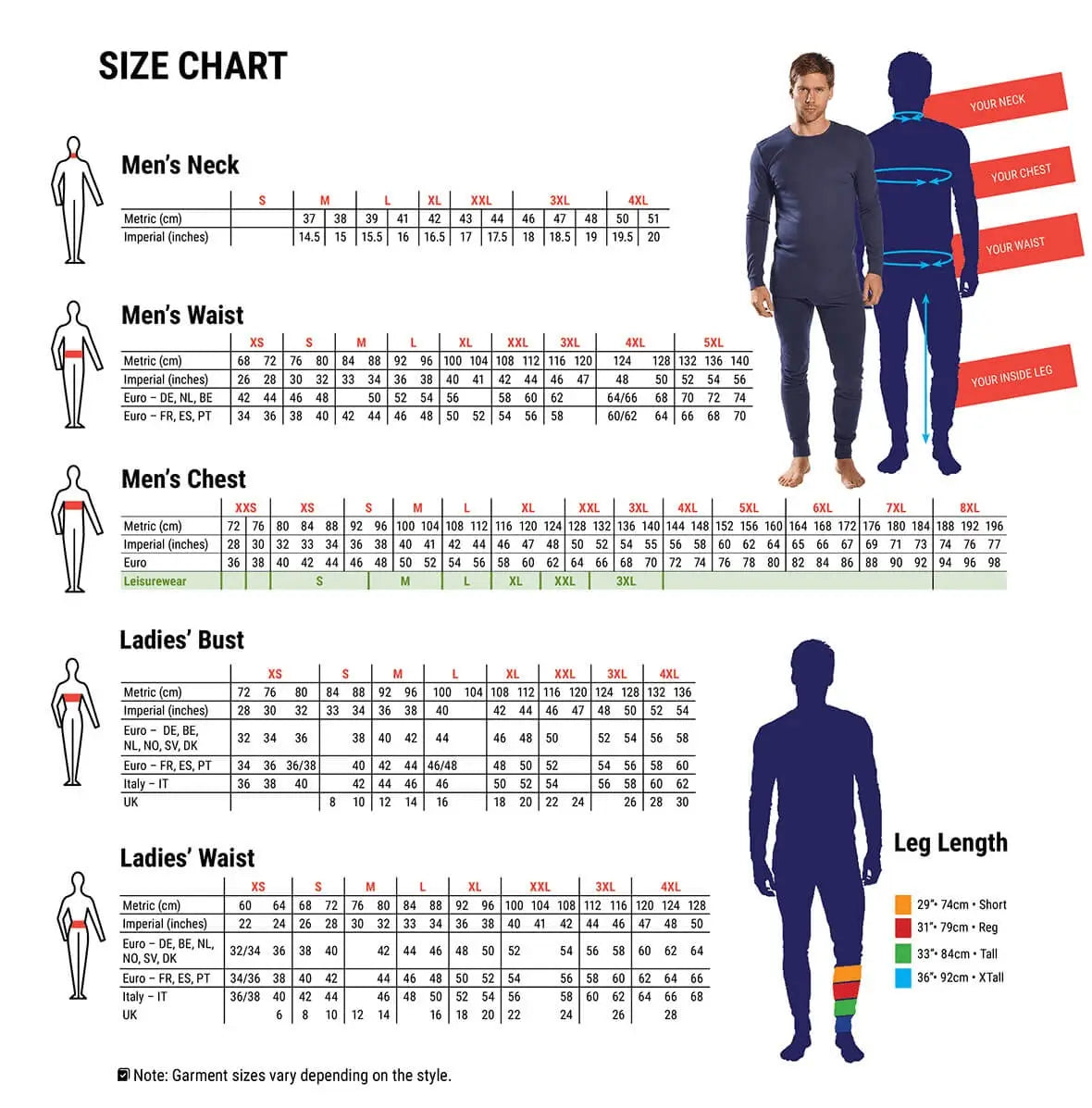 Portwest safety footwear size chart