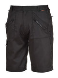 Action work shorts multi pockets elasticated waist portwest s889
