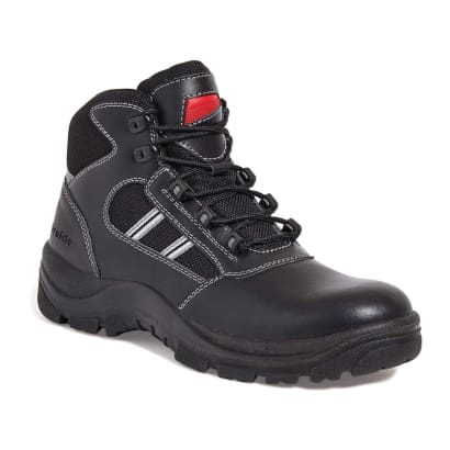 Airside ss704cm black leather water resistant safety work boots