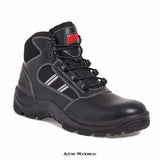 Airside Black Leather Water Resistant Composite S3 Sizes  Black Non Metallic Hiker Water resistant Black Non Metallic Hiker safety boot Water resistant , Extended size range, Padded collar and tongue Composite toe cap and mid-sole.