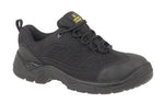 Amblers fs214 vegan friendly black safety trainer - sbp steel toe + midsole