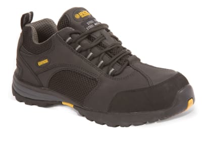 Apache black leather/mesh safety trainer with steel toe cap & midsole - model ap318 sm