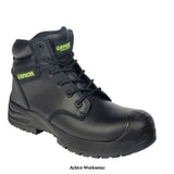 Apache eco-friendly recycled leather waterproof safety boot edmonton