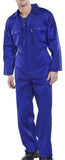 Royal Blue Beeswift Basic Stud Budget Boilersuit overall coverall- Rpcbs Boilersuits & Onepieces Active-Workwear 65% polyester, 35% cotton Concealed stud front 2 breast pockets Elasticated waist 2 swing hip pockets with side access 1 rear pocket 1 rule pocket A basic coverall that does what it says on the tin