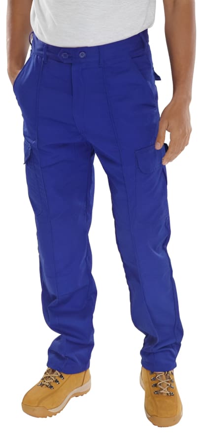 Beeswift budget cargo work trousers with knee pad pockets and sewn in crease - pcthw