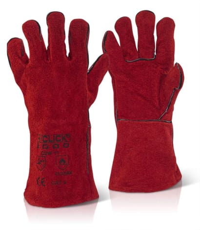 Beeswift click red welders gauntlet 14’ cat 2 (pack of 10 pairs) - c2w