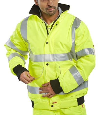 Hi vis waterproof super bomber jacket vi viz class 3 en471 - bd75