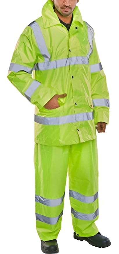 Lightweight hi vis waterproof suit (jacket & trousers) beeswift- ts8