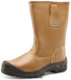 Tan lined rigger boot full safety with scuff cap beeswift rblssc