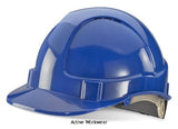 Beeswift Ratchet Wheel adjustment Vented Safety Helmet Hard Hat - Bbvshrh Head Protection BeeSwift Active-Workwear Modern Stylish Design, ABS Shell, Vents to crown, lightweight, Wheel ratchet adjustment harness , Slots for attachments, Complete with terry toweling sweatband, Conforms to EN397