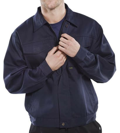 Beeswift super click heavyweight drivers jacket 9oz navy - pcj9n