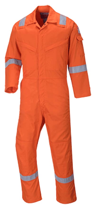 Bizflame aberdeen flame retardant coverall offshore hi vis - portwest ff50