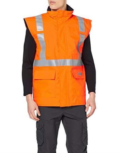 Anzee Mens Hi Viz High Visibility Bodywarmer Sleeveless Fleece Gilet Jacket Hi Vis Workwear Security Safety Wear Waterproof Full Zip Waistcoat Vest Top For Men S S Xxl