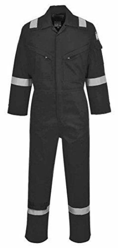 Bizflame flame retardant lightweight anti static hi viz coverall 280g fras - fr28