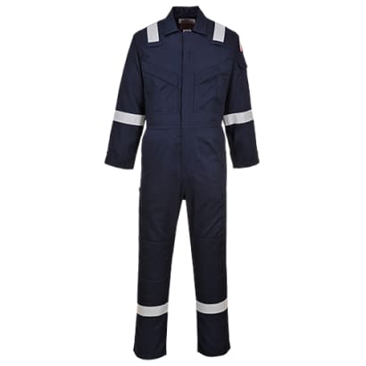 Bizflame flame retardant lightweight anti static hi viz coverall 280g fras - fr28