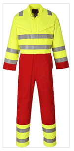 Bizflame hi viz flame retardent anti static services coverall - fr90