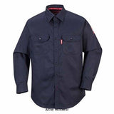 Bizflame inherent arc and anti static flame retardant shirt portwest fr89 fire retardant active-workwear