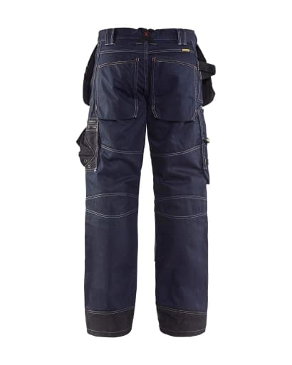 Blaklader denim loose fit work trousers with knee pad and nail pockets x1500 15001140