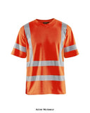High Visibility V-Neck T-Shirt with Stretchable Reflectors - Class 2/3 UV Protection