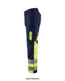Blaklader Hi Vis Class 1 Knee Pad Work Trousers with Nail Pockets -1529 1860 Hi Vis Trousers Active-Workwear Hi-Vis trousers with CORDURA®-reinforcements on the knees for extra durability. These trousers have the right protection and built-in functionality. Rule pocket with an extra pocket. Certified according to EN ISO 20471, class 1 protective clothing with high visibility. Main material 65% polyester, 35% cotton, twill, 300gHigh visibility Trousers Craftsman, Driver, Road & construction worker 