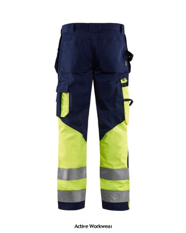 Blaklader Hi Vis Class 1 Knee Pad Work Trousers with Nail Pockets -1529 ...