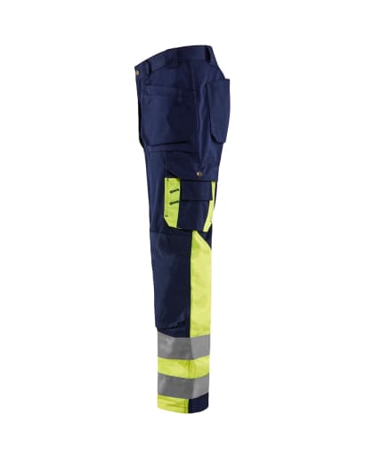 Blaklader hi visibility class 1 knee pad work trousers with nail pockets -1529 1860