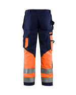 Blaklader hi visibility class 1 knee pad work trousers with nail pockets -1529 1860