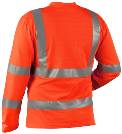 Blaklader high visibility v-neck long sleeve safety work t-shirt - class 3 uv protective