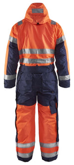 Blaklader high visibility waterproof winter coveralls with knee pad pockets & chin guard - 6763