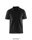 Black Blaklader Men's Cotton Profile Work Polo Shirt with Pocket- 3305 Shirts Polos & T-Shirts Active-Workwear Dress for work or go for a relaxed weekend look with a polo. Details like chest pocket and ribbed collar. Rib-knitted collar Rib-knit sleeve Reinforced shoulder seam, Reinforced neck seam. Neck opening with buttons, cotton pique knit, 220 g/m²