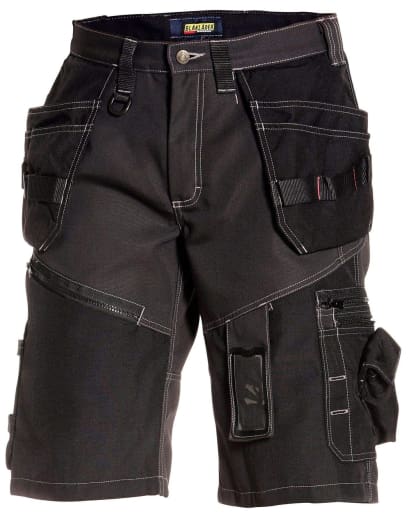 Blaklader work shorts with nail pockets in cotton canvas - 1502 1310 - black