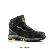 BLITZ Tradez S3 Lightweight Composite Waterproof Buckler Safety Boot Lightweight nano safety toecap (SB), Non-metallic anti-penetration midsole, Antistatic (A) Energy absorption seat region, Heat & oil resistant rubber outsole 100% metal free, Super light weight, Water resistant uppers (WRU),toe scuff protector, Achilles ankle support, Kick-off heel spur