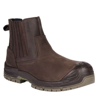 Brown composite safety dealer boot water resistant- apache wabana