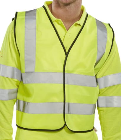 En471 short hi vis vest app g beeswift yellow - wcengsh