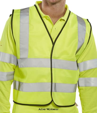 Short hi vis safety vest beeswift yellow - wcengsh