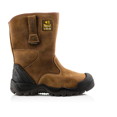 Buckler BSH010 Buckboot brown leather S3 safety rigger boot with pull-on loops