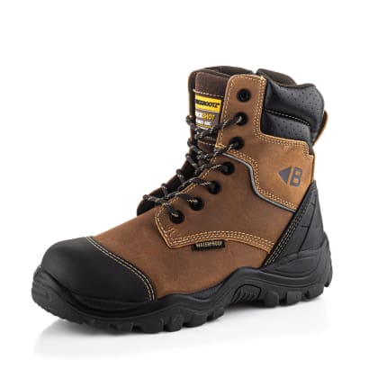 Buckler BSH008 Buckshot dark brown high leg safety zip lace boot