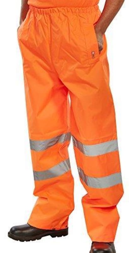 Hi vis pvc coated waterproof trousers en471 class 1