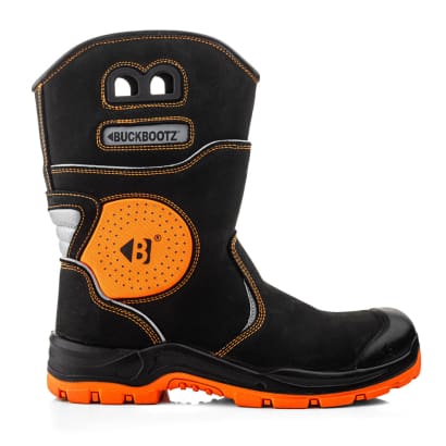 Bviz 5 buckzviz rigger boot in black and orange