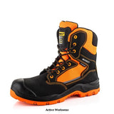 High-visibility waterproof safety lace/zip boot with non-metallic toe cap and anti-penetration midsole boots buckler