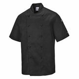 Chef kitchen wear kent short sleeve unisex chefs jacket portwest c734