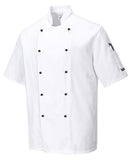 Chef kitchen wear kent short sleeve unisex chefs jacket portwest c734