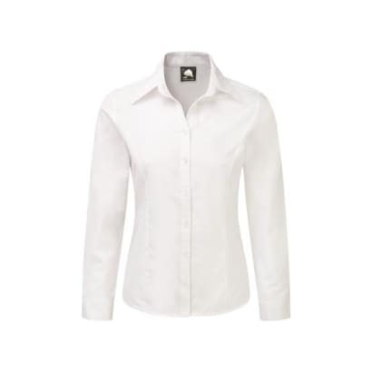 Classic oxford long sleeve blouse with tailored fit